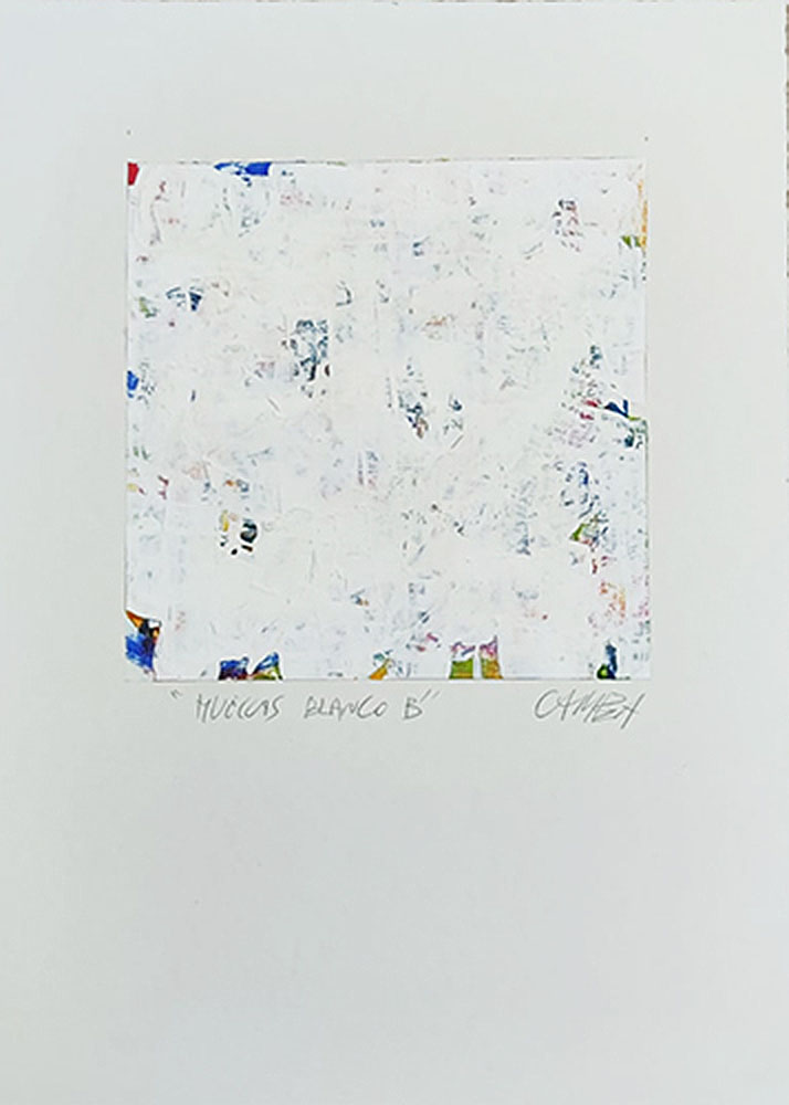 ANTONIO CAMBA · HUELLAS BLANCO B — Acrílico sobre papel · 30×40 cm · 2018