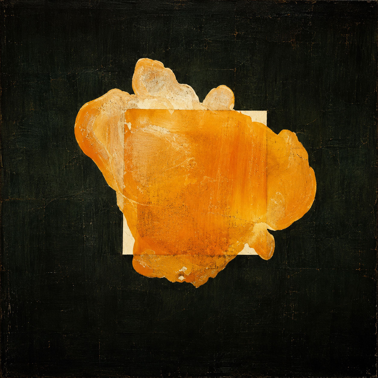 ANTONIO CAMBA · ESTADOS EMBRIONARIOS 7 — Mixta sobre madera · 120×120 cm · 1994—1999
